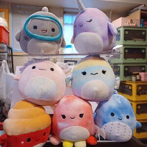 SEVEN (7) New SEALIFE Themed SQUISHMALLOWS - 5" plush - So SWEET!!!
